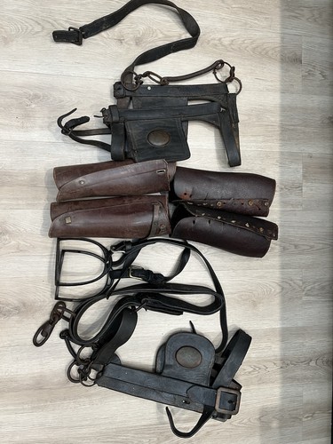 Vintage leather gaiters - leather,