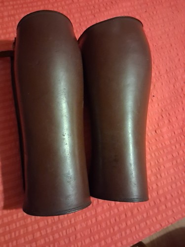 Vintage brown leather gaiters - vintage,