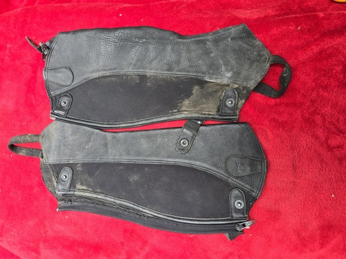 Gaiters black soft leather - black,