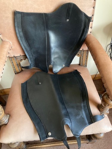 Black leather gaiters half - black, (half