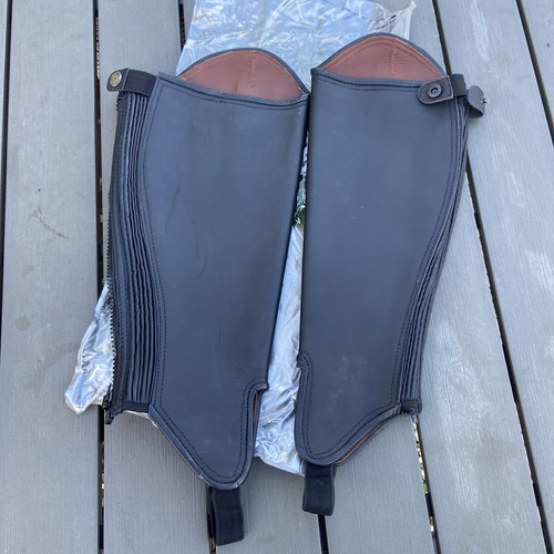 Leather half chaps gaiters - leather,