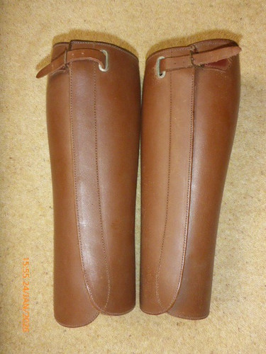 Vintage brown leather - leather, gaiters