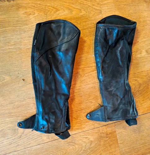 Black leather equestrian - black,