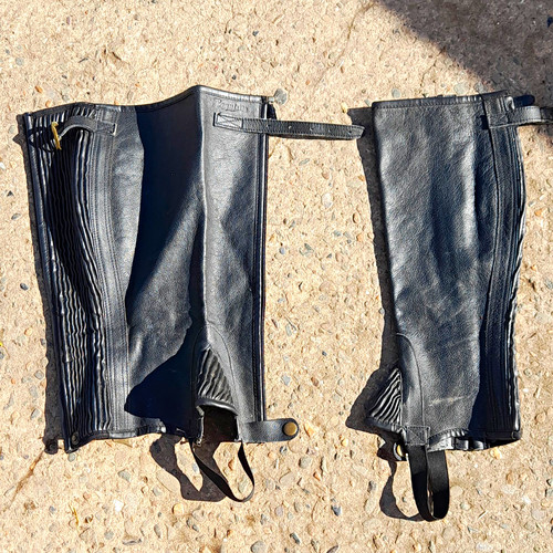 Black leather equestrian - equestrian, half