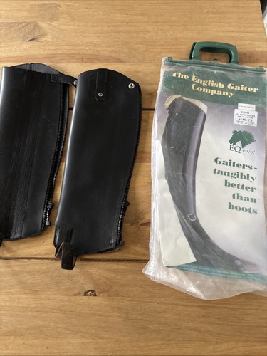 Black leather english gaiters - english,