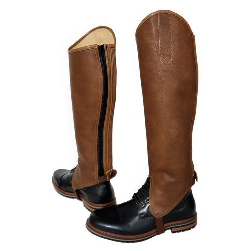 Half chaps brown synthetic - half,