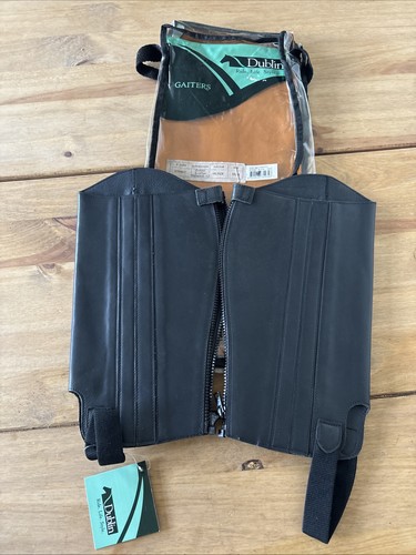 Black dublin leather gaiters - black,