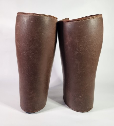 Vintage brown leather gaiters - vintage,